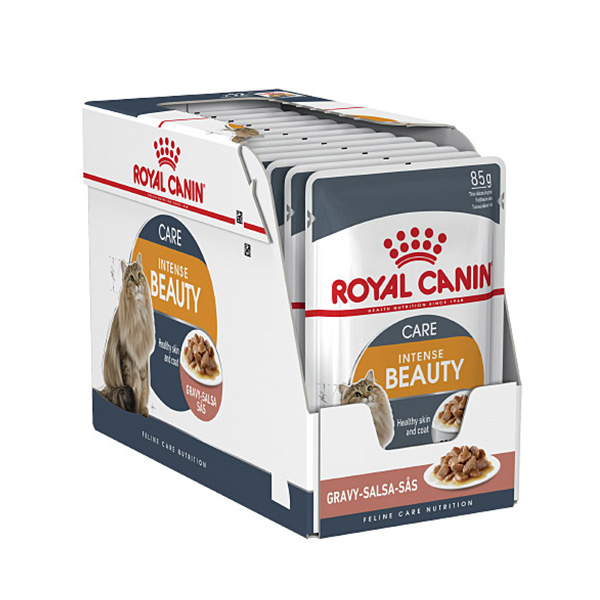 kokopet.ir - پتشاپ کوکوپت - petshop kokopet - پوچ گربه مراقبت زیبایی خورشتی رویال کنین - Royal Canin CARE INTENSE BEAUTY GRAVY-SALSA Cat Food Pouch.فروشگاه حیوانات خانگی کوکوپت kokopet