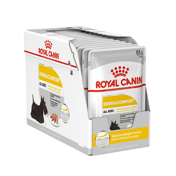 kokopet.ir - پتشاپ کوکوپت - petshop kokopet - غذای پوچ سگ با پوست حساس رویال کنین - Royal Canin DERMACOMFORT ALL SIZE Pouch