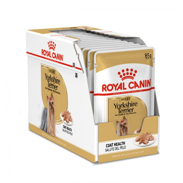 kokopet.ir - پتشاپ کوکوپت - petshop kokopet - غذای پوچ سگ یورکشایر بالغ رویال کنین - Royal Canin Adult Yorkshire Terrier Coat Health Pouch