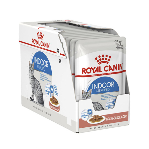 kokopet.ir - پتشاپ کوکوپت - petshop kokopet - پوچ گربه خانگی عقیم شده خورشتی رویال کنین - Royal Canin INDOOR STERILISED GRAVY-SAUCE Cat Food Pouch.فروشگاه حیوانات خانگی کوکوپت kokopet